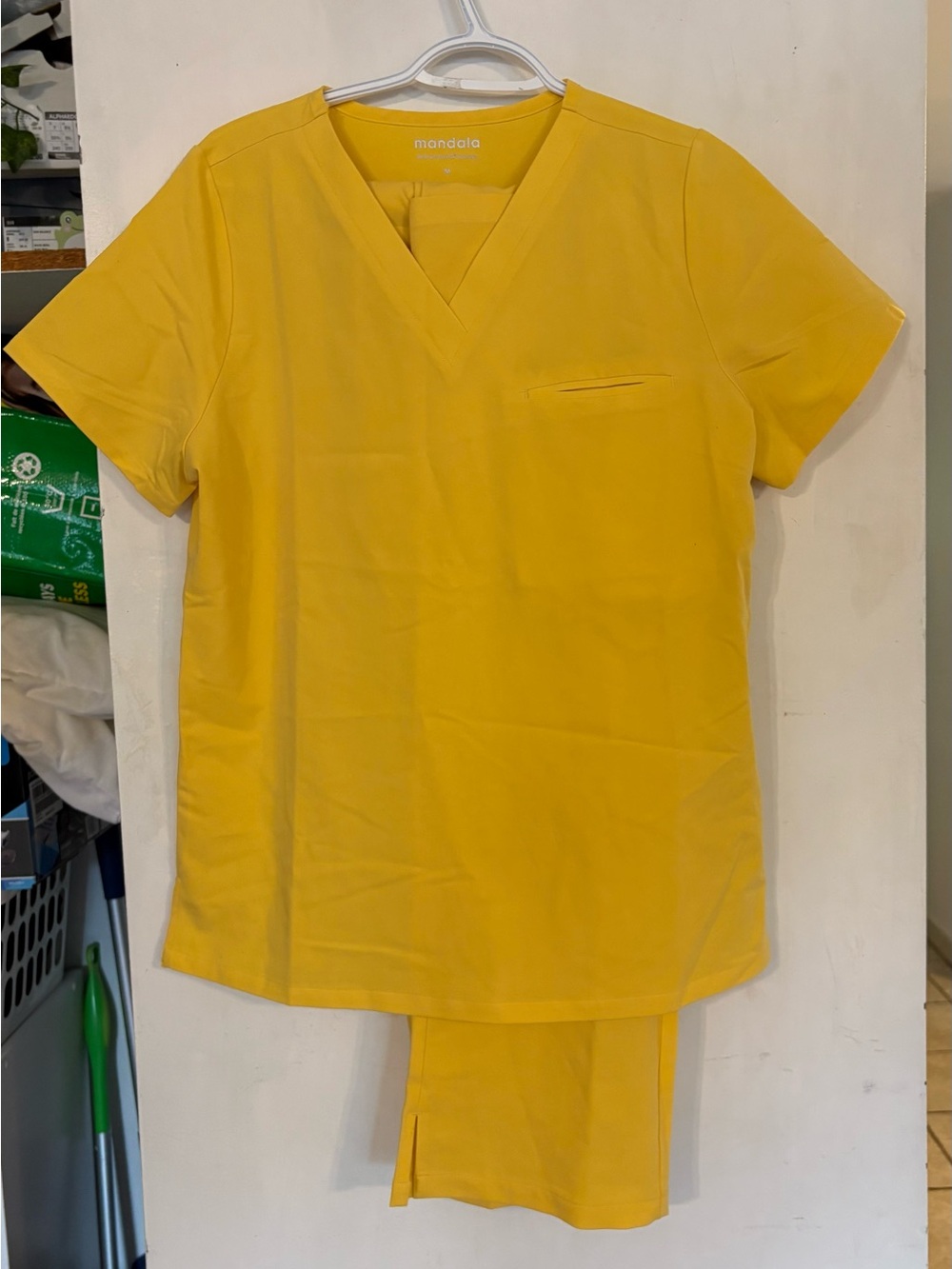 mandala Women's Yellow Scrub Set